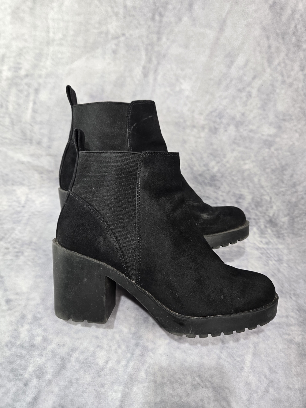 Divided Black Suede Chelsea Ankle Boots